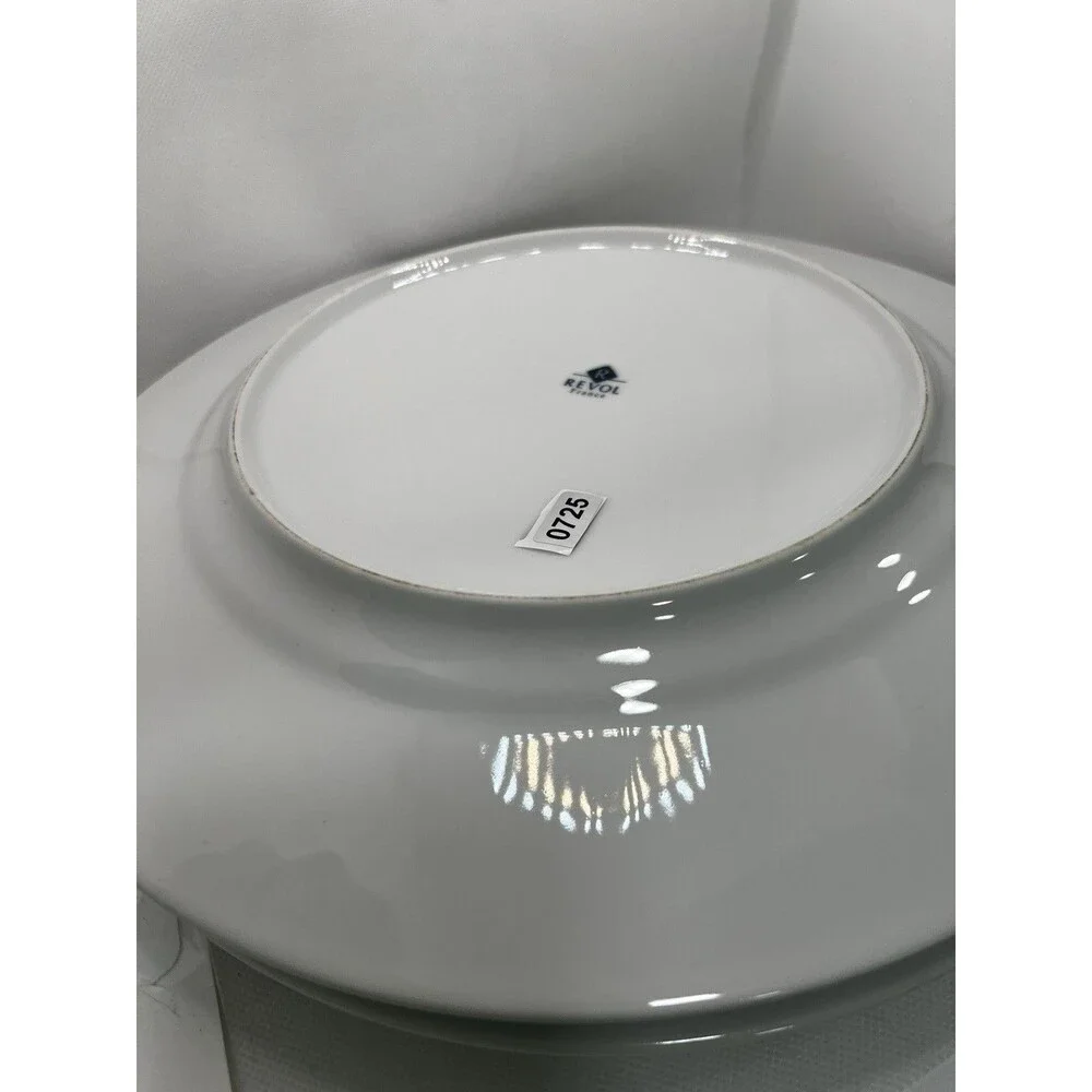 3 Revol France White Porcelain Wide Rim Dinner Plates 11” Restaurant charger